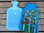 Wärmflasche mit Blumenwiese, blau