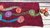 Table Runner with Big Flowers, dark red