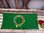 Table Runner with Grass and Flowers, emerald green
