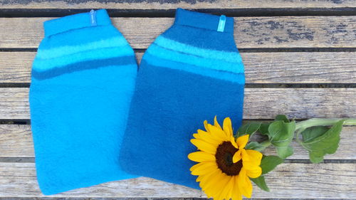 Hot Water Bottle with Stripes, turquoise