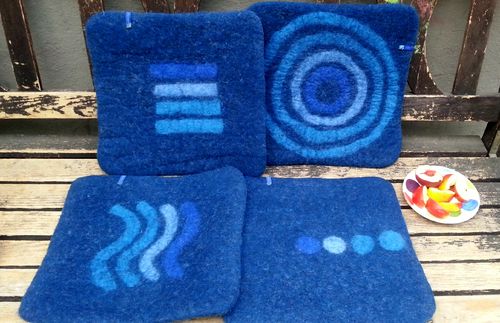 Seat Cushion Pattern Mix on dark blue