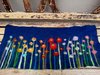 Tischläufer mit Blumenwiese, dunkelblau