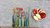 Tischläufer mit Blumenwiese, hellgrau
